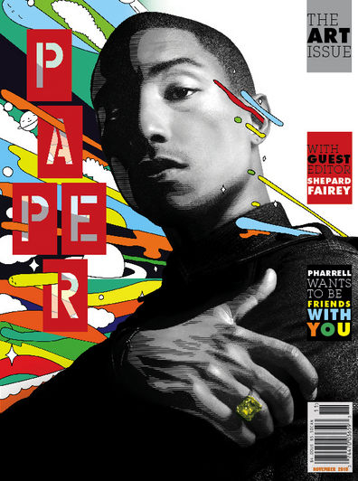 Pharrell-Paper-Magazine Pharrell covers “Paper” Magazine art issue  