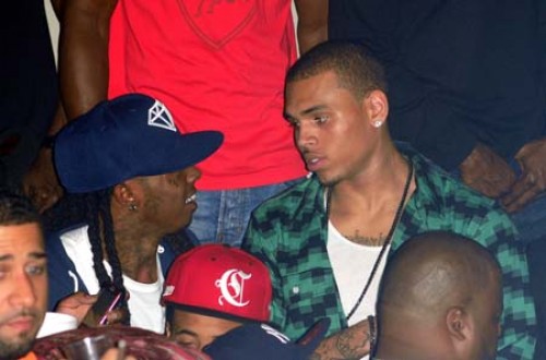 lil-wayne-chris-brown-party-e1295543678557 Lil Wayne: “I Can’t Have Chris Brown Rapping On ‘Tha Carter IV’”  
