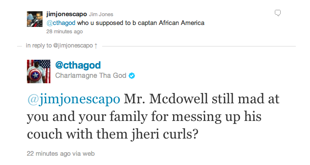 1 Jim Jones (@JimJonesCapo) & Charlemagne (@CthaGod) Exchange Jokes Via Twitter  