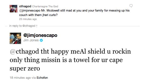 21 Jim Jones (@JimJonesCapo) & Charlemagne (@CthaGod) Exchange Jokes Via Twitter  