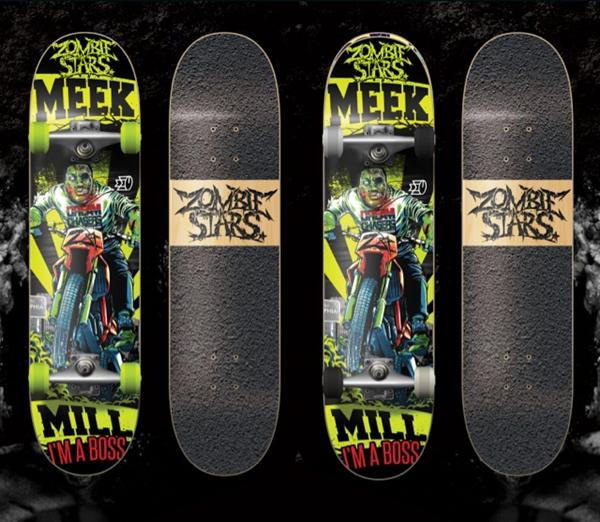 MeekMillSkateBoards Checkout Meek Mill New Zombie Stars Skateboard  