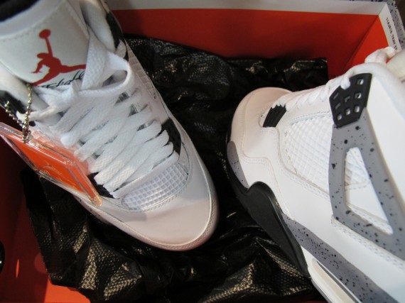 air-jordan-iv-white-cement-on-foot-00-570x427 Release Reminder: Air Jordan IV Retro "White/Cement" RELEASES 2/18/12  