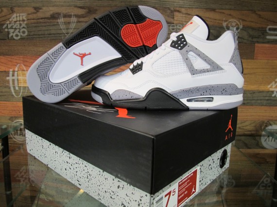 air-jordan-iv-white-cement-on-foot-03-570x427 Release Reminder: Air Jordan IV Retro "White/Cement" RELEASES 2/18/12  