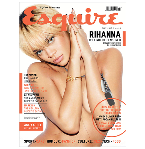 Rihanna-Esquire-2012-Cover-Topless-HHS1987-1 Rihanna Topless Esquire July 2012 Cover (Photo Spread & Video)  