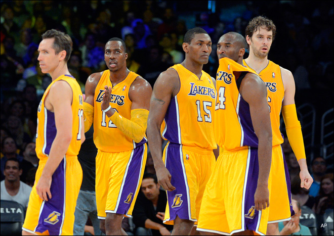 121026-Lakers-2012-starters NBA Opening Night: Dallas Mavericks Vs. Los Angeles Lakers Preview 