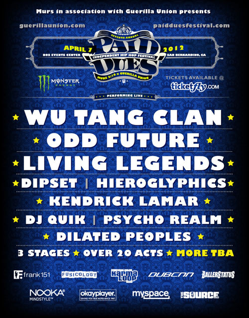 paid-dues-2012 Paid Dues 2012 Lineup Revealed (Wu-Tang, Dipset, Odd Future & More)  