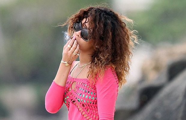 rihanna-14 Rihanna Gets Caught Smoking Weed Again  
