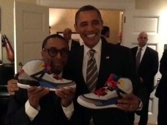 spike-lee-barack-obama-spizikes-540x405 Barack Obama Receives Jordan Spiz’ikes Boredeaux From Spike Lee Himself  